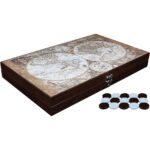 Backgammon de luxe avec illustration de la terre_2